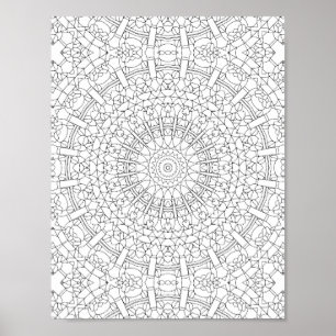 Intrikat Kalejdoskop Mandala Målarbild Poster