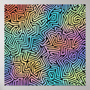 Intrikat lysande tessellerings tapet poster