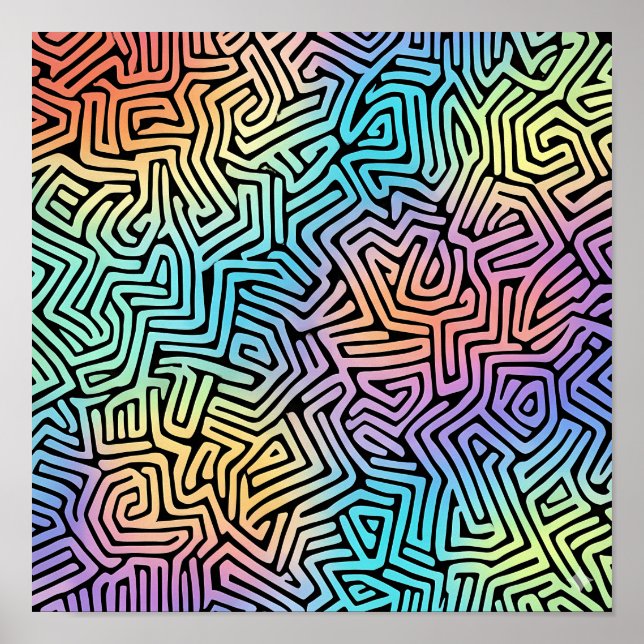 Intrikat lysande tessellerings tapet poster (Framsidan)