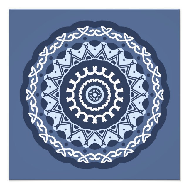 Intrikat Mandala-design Fotoförstoring Fototryck (Framsidan)
