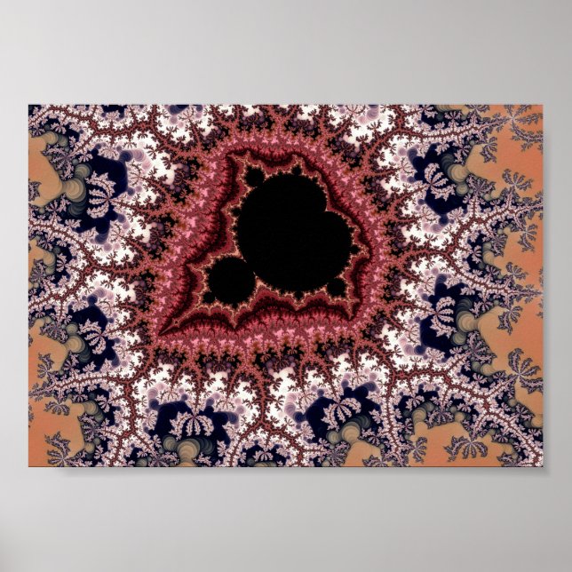 Intrikat Mandelbrot Fraktal Konst Poster (Framsidan)