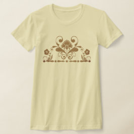 Intrikat Ornamentalt Blommig Kam och Avdelare T Shirt