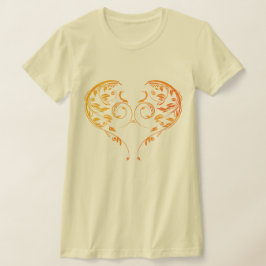 Intrikat Ornamentalt Blommigt Hjärtformigt Virvelm T Shirt