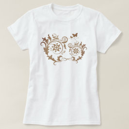 Intrikat Ornamentalt Blommigt Mandala Virvelmönste T Shirt