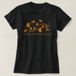 Intrikat Ornamentalt Blommotiv med Virvlar och Fjä T Shirt