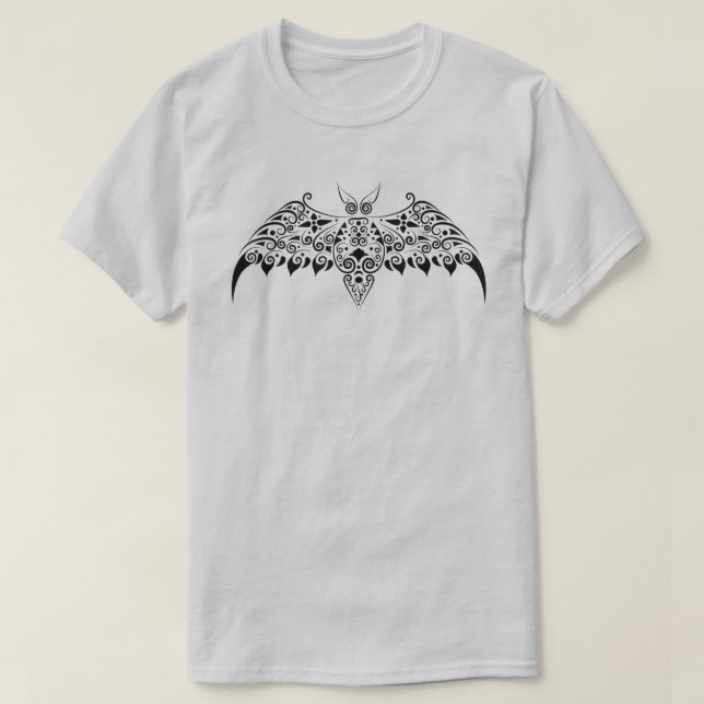 Intrikat Ornamentalt Mandala-Fladdermusdesign T Shirt (Design framsida)