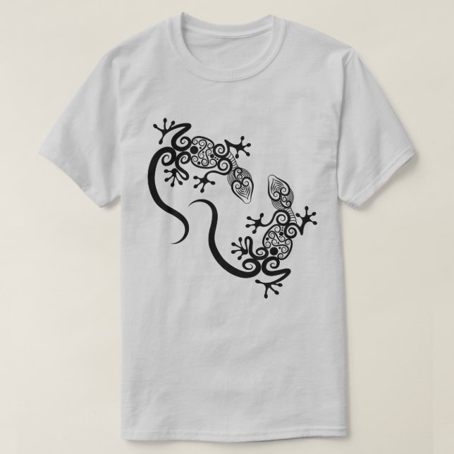 Intrikat Ornamentalt Mandala Ödledesignpar T Shirt (Design framsida)