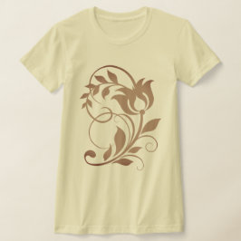 Intrikat Ornamenterad Botanisk Tulpanblomma Design T Shirt