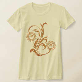 Intrikat Ornamenterad Mandala Blomma och Fjärilar T Shirt