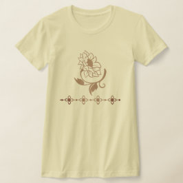 Intrikat Ornamenterad Solros- och Blommig Avdelare T Shirt
