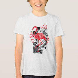 Intrikat rött flamingomönster - exotisk tropisk L T Shirt