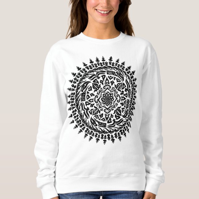 Intrikat Sakral Geometri handgjord Mandala – T Shirt (Framsida)