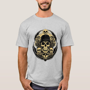 Intrikat skalle-design t shirt