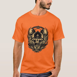 Intrikat skalle-design t shirt