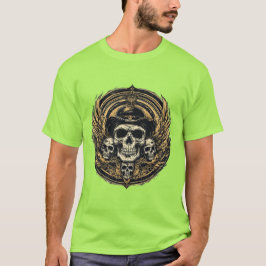 Intrikat skalle-design t shirt