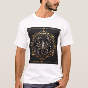 Intrikat skorpionsdesign med utsmyckade accenter t shirt