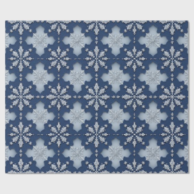 Intrikat snöflingmönster presentpapper (Platt)