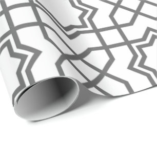 Intrikat svart geometriskt mönster med stjärnlikna presentpapper