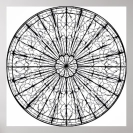 Intrikat symmetrisk mönster: Radiell Mandala Poster