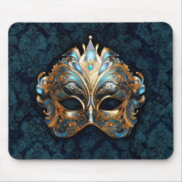 Intrikat teal och gyllene mask musmatta
