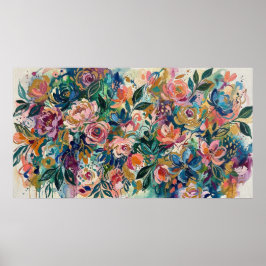 Intrikat trädgårdsaffisch med blommotiv poster