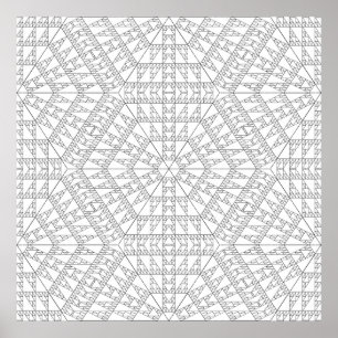 Intrikat triangelmönster Mandala Mönsterdesign Poster