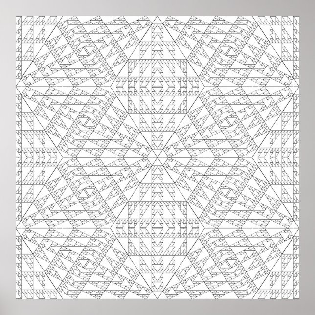 Intrikat triangelmönster Mandala Mönsterdesign Poster (Framsidan)