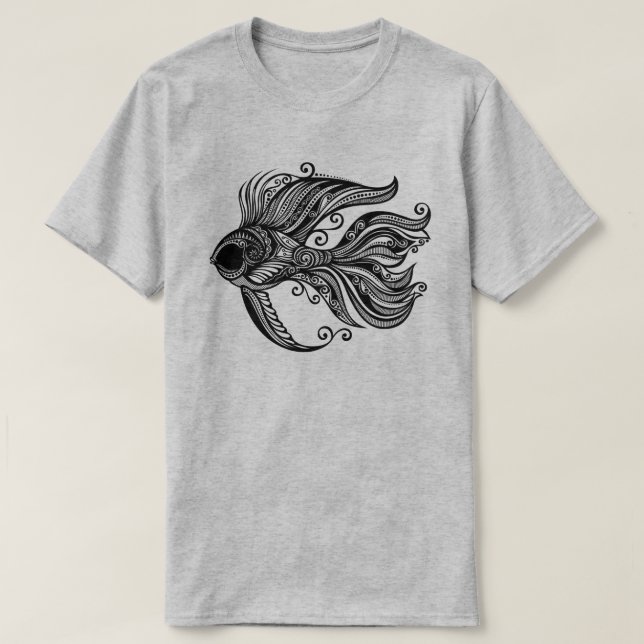 Intrikat Tribal Mandala Stridsfisk Omlott T-Shirt (Design framsida)