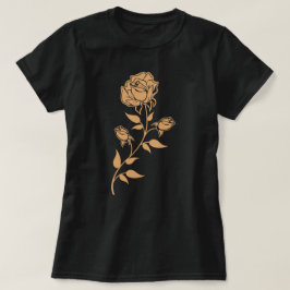 Intrikat utsmyckad rosig gren blomsterdesign t shirt