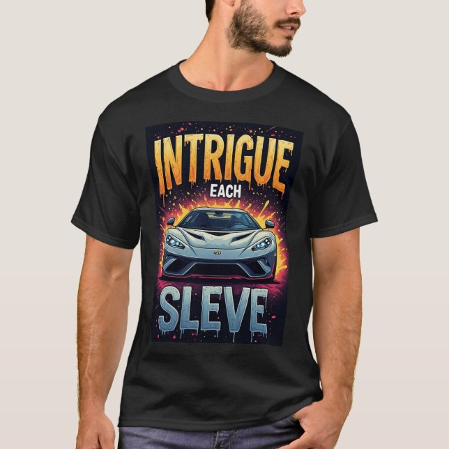 🏁 Intrikat varje silver sportbilsluxus T Shirt (Framsida)