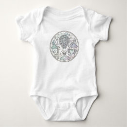 Intrikat varmluftsballongsmandalabarnklänning t shirt