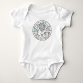 Intrikat varmluftsballongsmandalabarnklänning t shirt