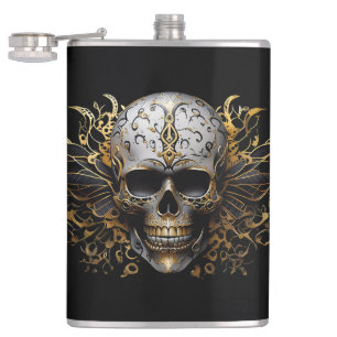 Intrikate Gold Smiling Tribal Skull Fickplunta