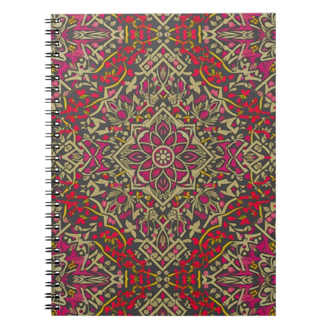 Intrikatisk, traditionell orientalisk motifdesign  anteckningsbok (Framsidan)