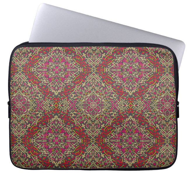 Intrikatisk, traditionell orientalisk motifdesign  laptop fodral (Framsidan)
