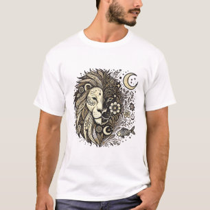 Intrikera Lejon huvudbelysning med Blommigt och C T Shirt