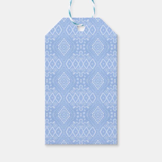 INTRIKERA PASTEL BLUE MÖNSTER PRESENTETIKETT (Framsidan)