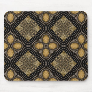Intrikulation Black och Guld Geometric Mönster Musmatta