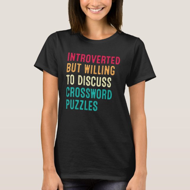 Introducerad men villig att diskutera Crossword Pu T Shirt (Framsida)