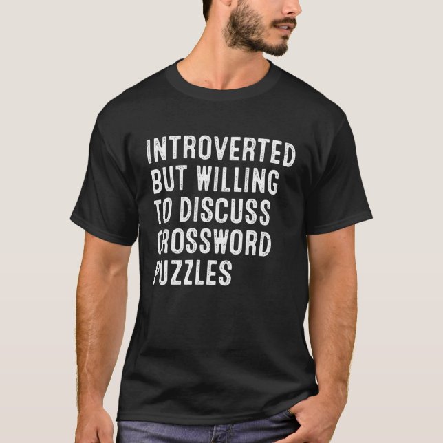 Introducerad men villig att diskutera Crossword Pu T Shirt (Framsida)