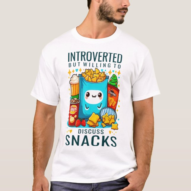 Introducerad men villig att diskutera Snacks T Shirt (Framsida)