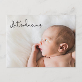 "Introducing" Anpassningsbar Photo Baby annonsstat Meddelande Vykort