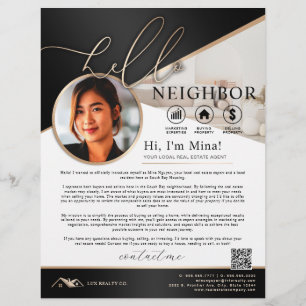 introduktion av Black & Beige Hej-granne-återförsä Reklamblad
