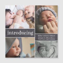 Introduktion till anpassade foton för Baby-färgkor Magnetisk Inbjudningskort