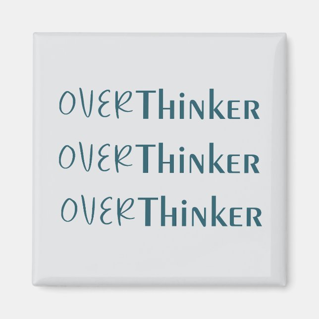 Introspective Bold Black and Blue Quote Art Magnet (Framsidan)