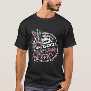 Introvert Antisocial och Mentalt Kryddad T Shirt
