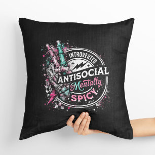 Introvert Antisocialt Mentalt Kryddat Skelett  Kudde