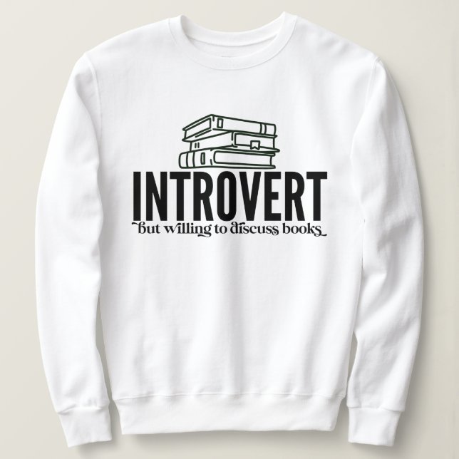 Introvert Bok Älskare T Shirt (Design framsida)