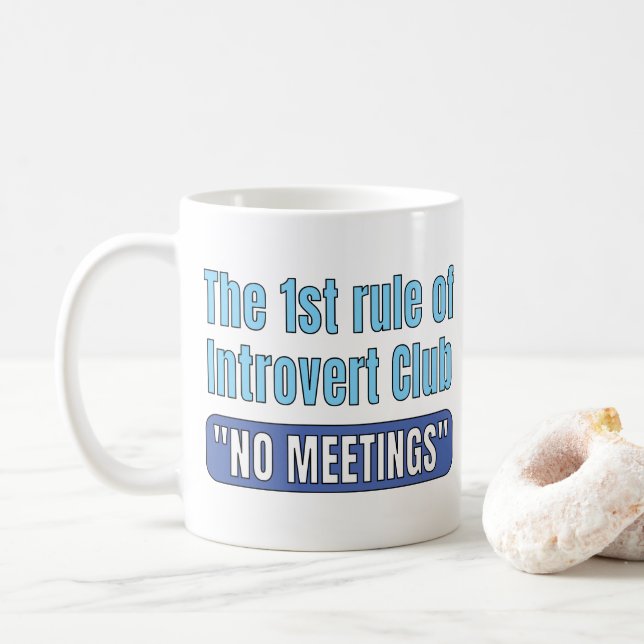 Introvert Club    T-Shirt Kaffemugg (Med munk)