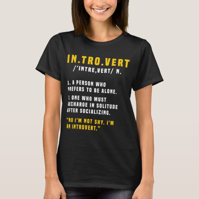Introvert Definition Introverts T Shirt (Framsida)